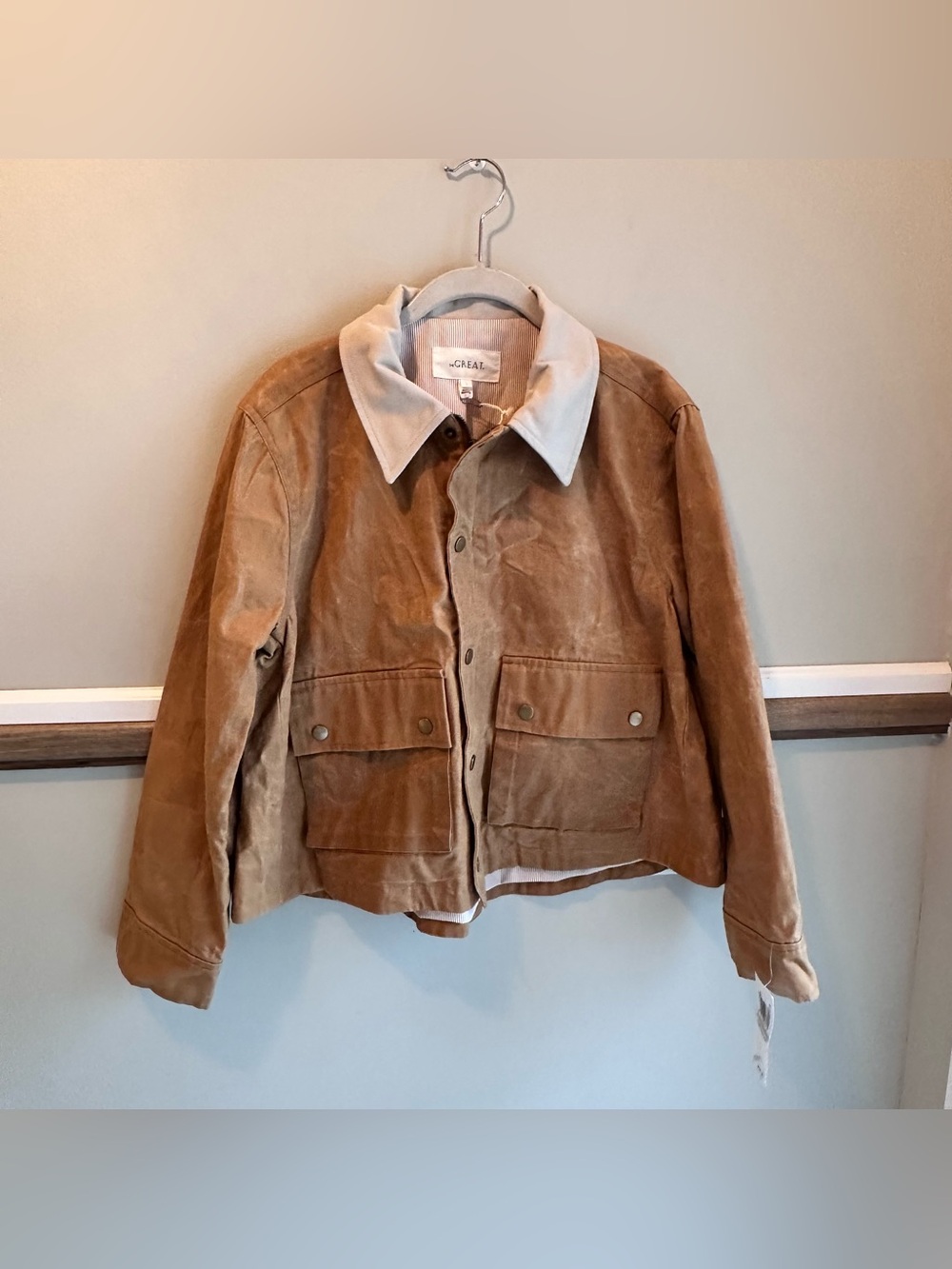 The GREAT Waxed Swingy Chore Barn Jacket Walnut Brown Revolve